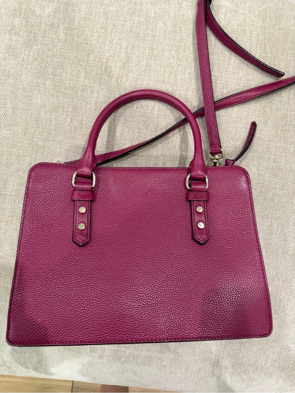 kate spade Pebbled Leather Satchel - Berry